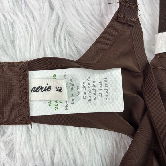 Smoothez by Aerie Bra Beige Full Coverage Unlined Underwire 36B Brown New - Picture 5 of 7